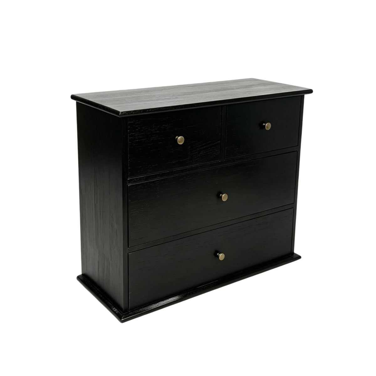 Wooden Drawers Oak Desk Organizer with Drawers，Black