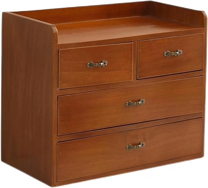 Xiaoyez Desk drawer organizer ，wooden desk organizer，desktop organizer with drawers，countertop drawers，4 drawer storage organizer，office organization，office organization and storage