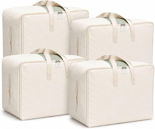 Soft Canvas Storage Bags for Comforter Bedding, Blankets, Quilt, Pillows
