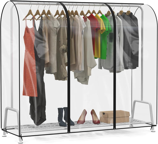 Zilink Clear Garment Rack Cover Transparent Clothes Rack Cover 72 in
