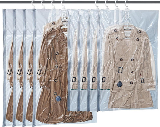 Vacbird Hanging Vacuum Storage Bags for Coats Bags Closet Storage 8 Combo