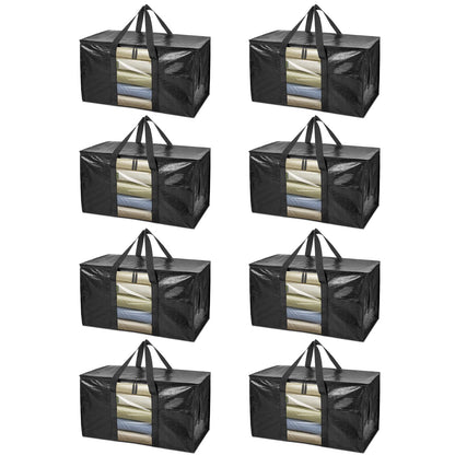 BALEINE 6-Pack Oversized Moving Bags with Reinforced Handles, Heavy-Duty Storage Tote for Clothes, Moving Supplies (Clear, 6-Pack)