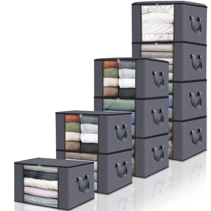 Fab totes 6 Pack Storage Bags for Clothes Blanket Storage Bins with Lids