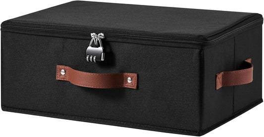 Storage Bins Lockable Under Bed Fabric Boxes with Zippered Lids