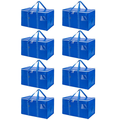 BALEINE 6-Pack Oversized Moving Bags with Reinforced Handles, Heavy-Duty Storage Tote for Clothes, Moving Supplies (Clear, 6-Pack)