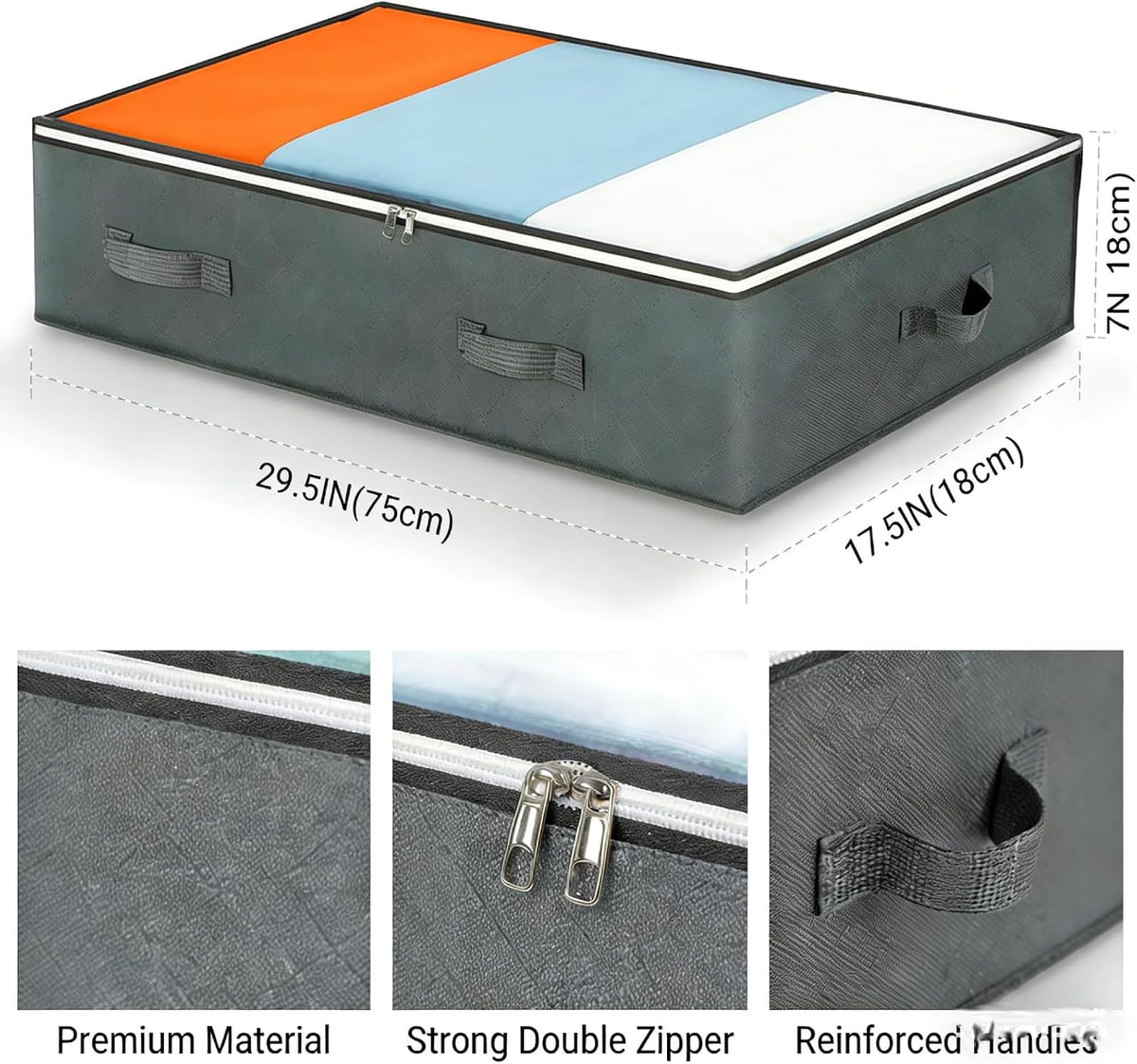 4 Pack 90L Under Bed Storage, Closet Organizers and Storage