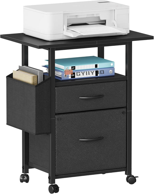 GYIIYUO 2 Drawer File Cabinet 24''W, Mobile Filing Cabinet, Printer Stand