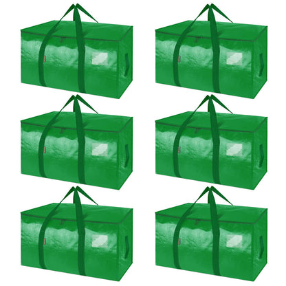 BALEINE 6-Pack Oversized Moving Bags with Reinforced Handles, Heavy-Duty Storage Tote for Clothes, Moving Supplies (Clear, 6-Pack)