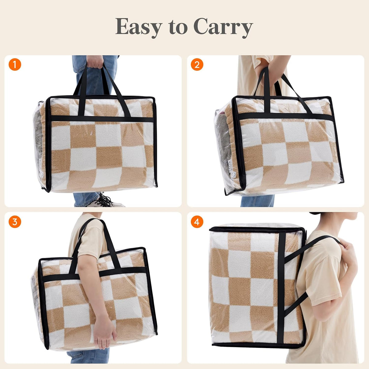 Lifewit 45L Clear Clothes Storage Bags,Plastic Foldable Blanket Storage Bag