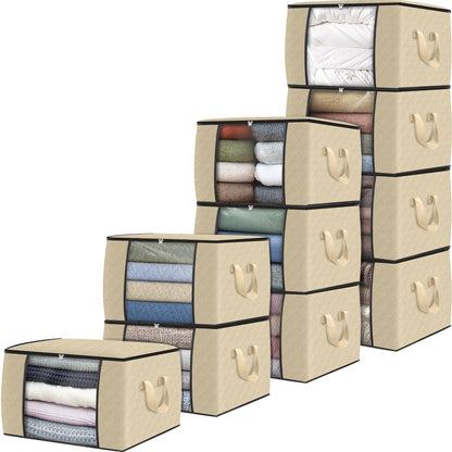 Fab totes 6 Pack Storage Bags for Clothes Blanket Storage Bins with Lids