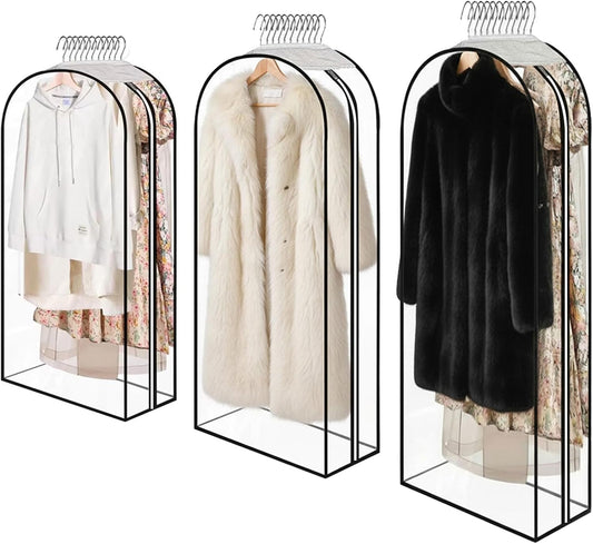 Clear Garment Bags for Hanging Clothes 3-piece set(43,50,60) inch