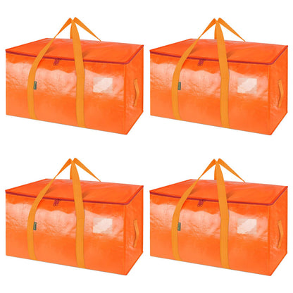 BALEINE 6-Pack Oversized Moving Bags with Reinforced Handles, Heavy-Duty Storage Tote for Clothes, Moving Supplies (Clear, 6-Pack)