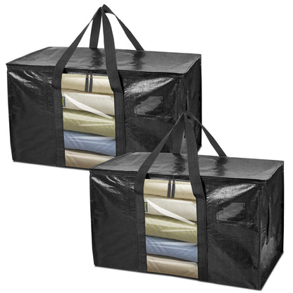 BALEINE 6-Pack Oversized Moving Bags with Reinforced Handles, Heavy-Duty Storage Tote for Clothes, Moving Supplies (Clear, 6-Pack)