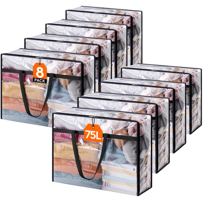 Lifewit 45L Clear Clothes Storage Bags,Plastic Foldable Blanket Storage Bag
