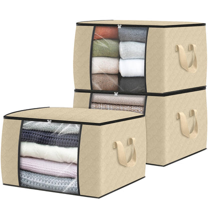 Fab totes 6 Pack Storage Bags for Clothes Blanket Storage Bins with Lids