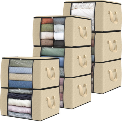 Fab totes 6 Pack Storage Bags for Clothes Blanket Storage Bins with Lids