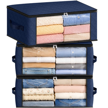 Fab totes 6 Pack Storage Bags for Clothes Blanket Storage Bins with Lids