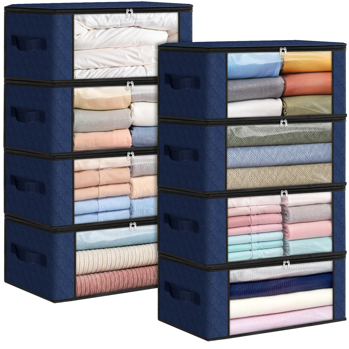 Fab totes 6 Pack Storage Bags for Clothes Blanket Storage Bins with Lids