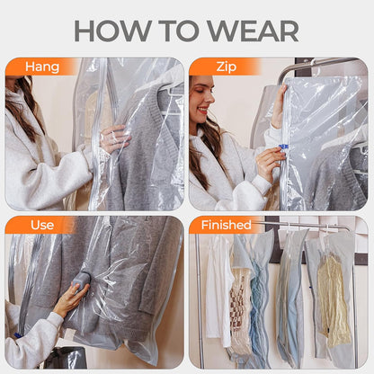 Vacbird Hanging Vacuum Storage Bags for Coats Bags Closet Storage 8 Combo