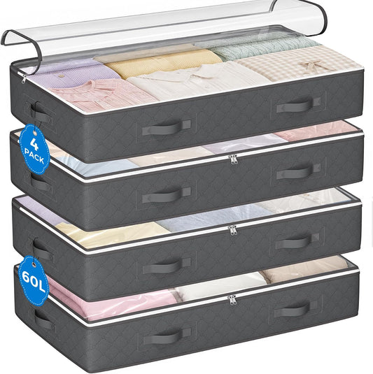 Budding Joy Under Bed Storage Containers, Storage Bins with Clear Lids