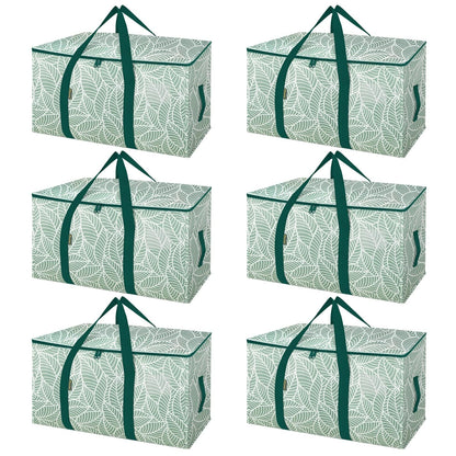 BALEINE 6-Pack Oversized Moving Bags with Reinforced Handles, Heavy-Duty Storage Tote for Clothes, Moving Supplies (Clear, 6-Pack)