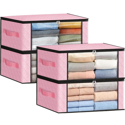 Fab totes 6 Pack Storage Bags for Clothes Blanket Storage Bins with Lids