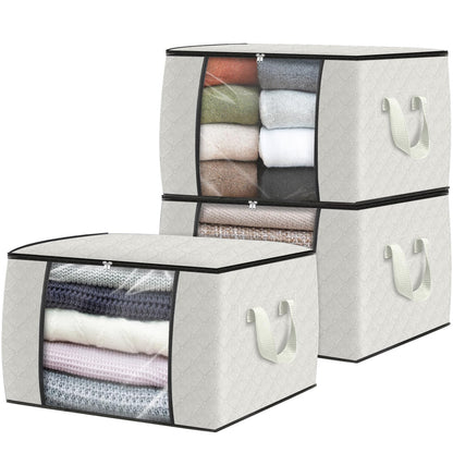 Fab totes 6 Pack Storage Bags for Clothes Blanket Storage Bins with Lids