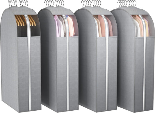 Liuoud 10" Gusseted Garment Bags for Hanging Clothes with Clear Window, 40"