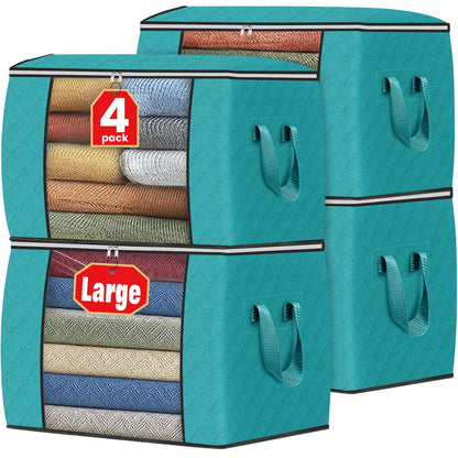 Fab totes 6 Pack Storage Bags for Clothes Blanket Storage Bins with Lids