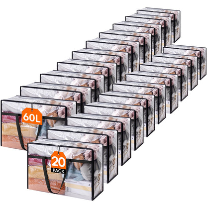 Lifewit 45L Clear Clothes Storage Bags,Plastic Foldable Blanket Storage Bag