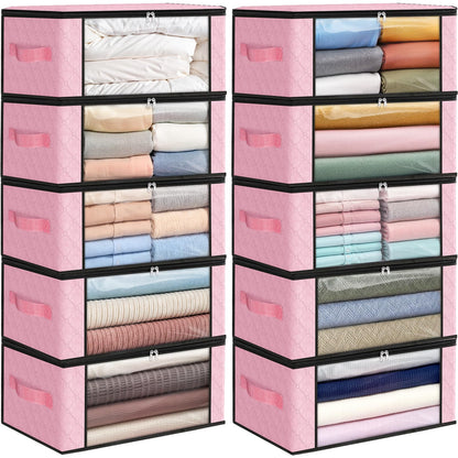 Fab totes 6 Pack Storage Bags for Clothes Blanket Storage Bins with Lids