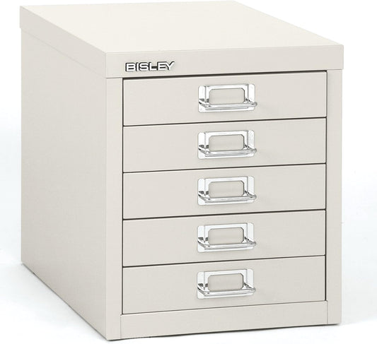 Bisley 5-Drawer Steel MultiDrawer Cabinet - Traffic White