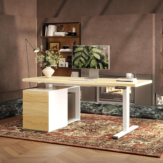 FLEXISPOT 71" Executive Standing Desk with Drawers & CPU Cabinet