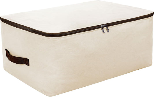 Large Canvas Soft Queen King Blanket, Duvet Storage Organizer Bags Wardrobe