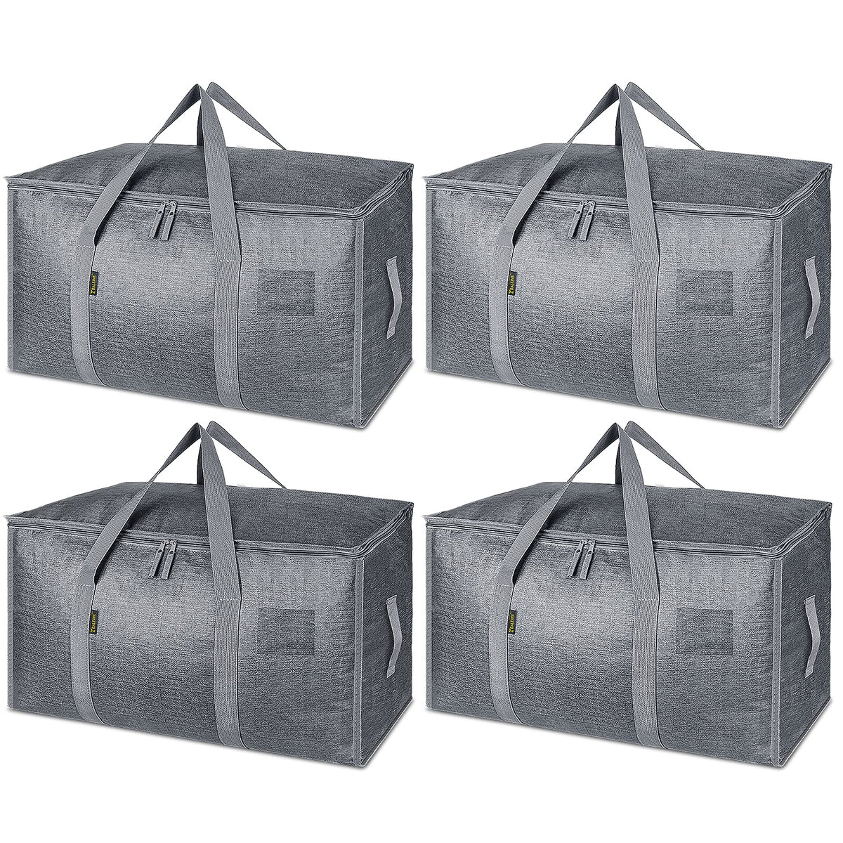 BALEINE 6-Pack Oversized Moving Bags with Reinforced Handles, Heavy-Duty Storage Tote for Clothes, Moving Supplies (Clear, 6-Pack)